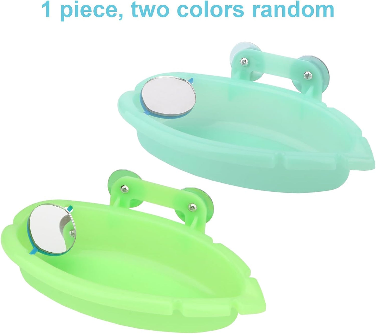 Wontee Bird Bath for Cage Portable Parrot Hanging Bathroom Bathing Tub with Mirror for Small Birds Parakeets Budgies Lovebirds Canaries Finches