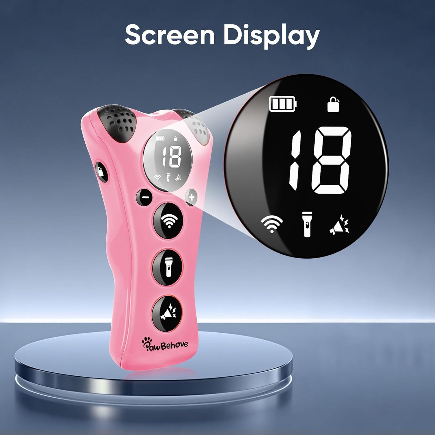 Ultrasonic Dog Bark Deterrent Device β10-Level Adjustable Anti Barking Trainer with Flashlight, Strobe, E-Clicker(18 Whistle Sounds)βNo Shock, Collar-Free Dog Behavior Correction Devices