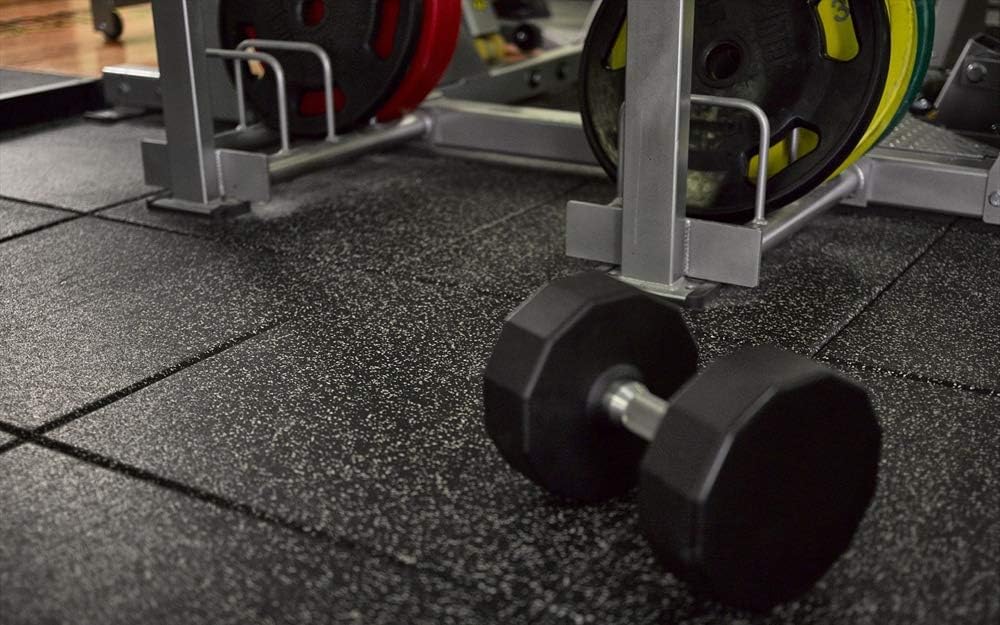 American Floor Mats - Extreme Rubber Gym Tiles - 1 Inch Thick Colorful Rubber Gym Tiles - Superior Shock and Sound Absorbing Tiles - 10% Red 50 Tile Pack (Covers 200 Sq Ft)