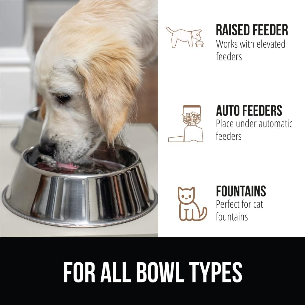 GORILLA GRIP 100% Waterproof Raised Edge BPA Free Silicone Pet Feeding Mat, Dog Cat Food Mats Contain Spills Protects Floors, Placemats for Cats and Dogs Water Bowl, Pets Accessories 28x18 Cream