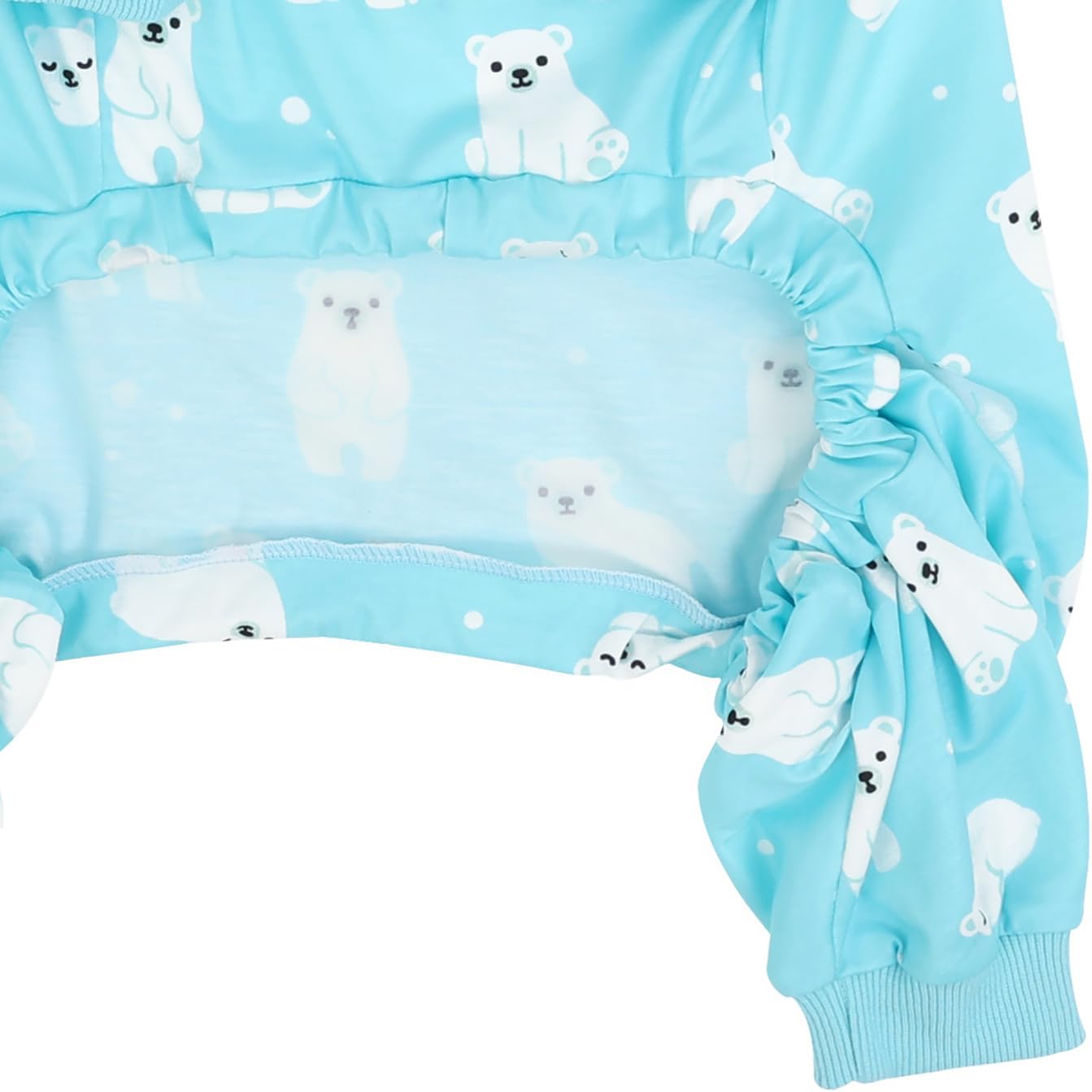 HDE Dog Pajamas One Piece Jammies Jumpsuit Pet Clothes Outfit Stretchy Lightweight Comfy Shirt Pjs for M-3XL Dogs Sleepy Polar Bears - 3XL