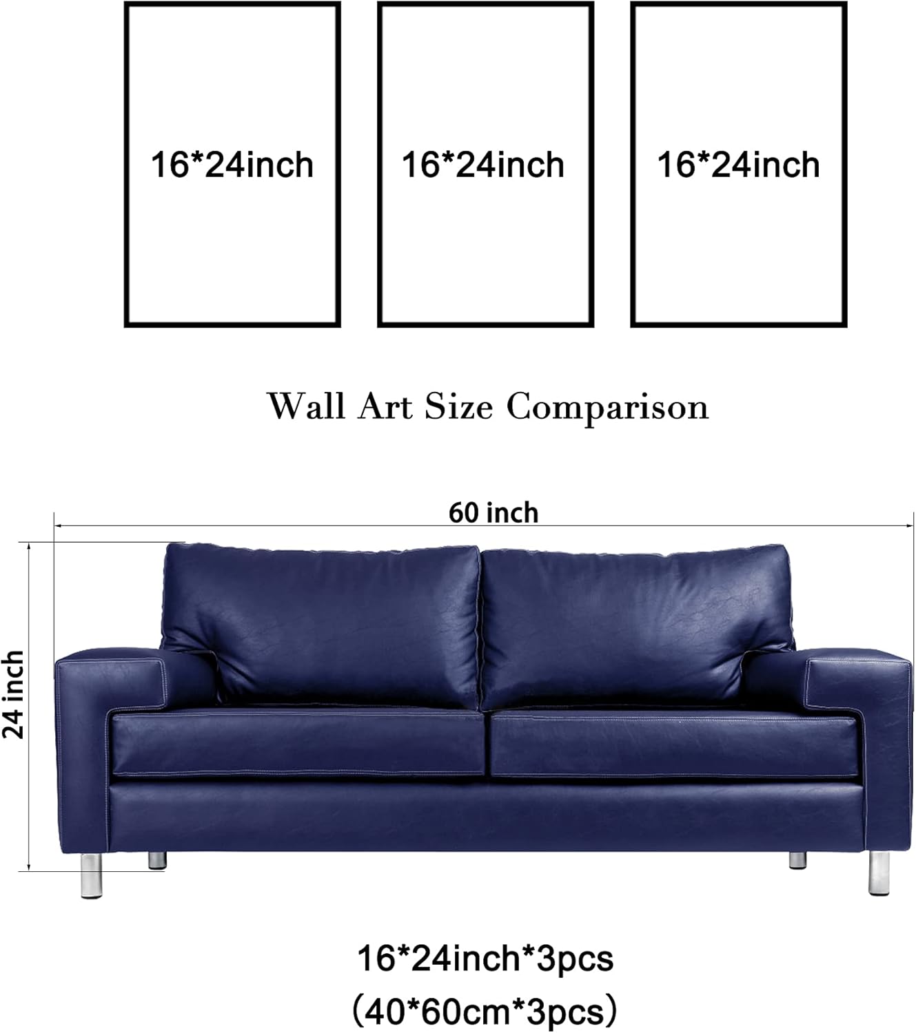 Wieco Art 3 Piece Sea Waves Canvas Prints Modern Seascape Artwork Landscape Pictures Paintings on Stretched Canvas Wall Art for Living Room Home Decorations