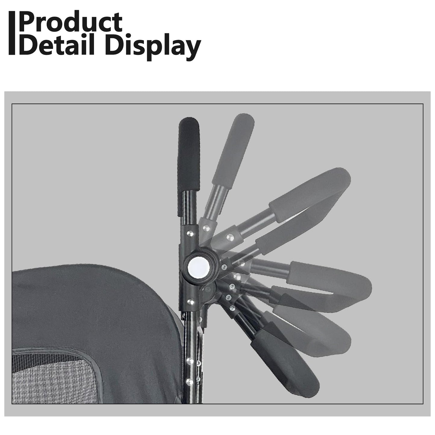 Extra Large Dog Stroller for Medium & Large Pets - Foldable Design, Adjustable Handle, Up to 130 lbs(Red)