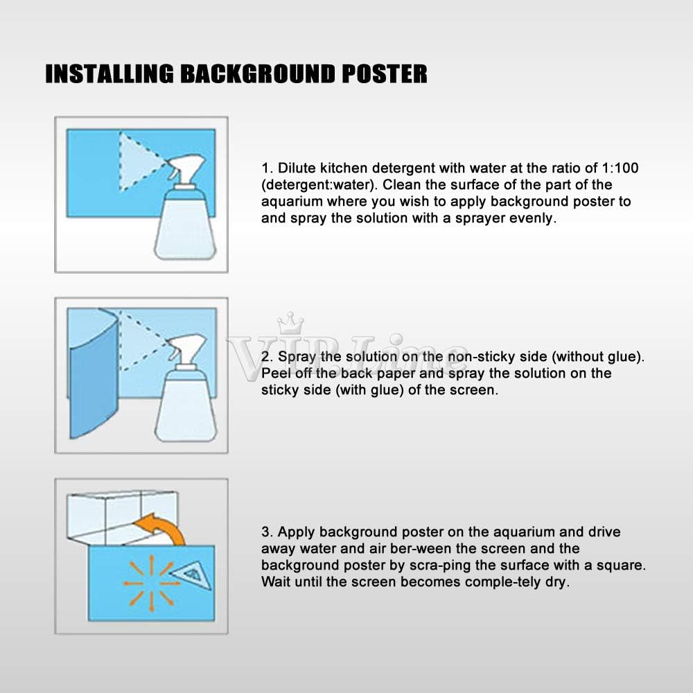 Rock Wall Aquarium Background Poster PVC Fish Tank Decor Landscape 24 36 48 72 (48" x 18"/ 122 x 46cm)