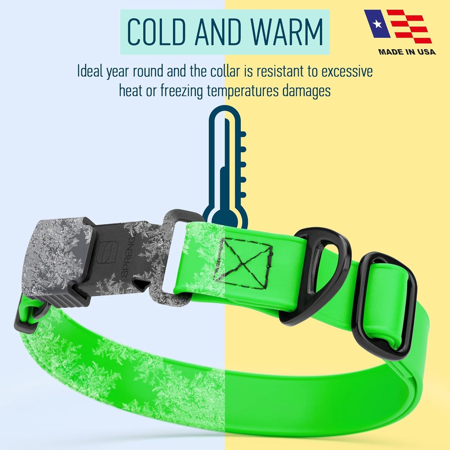 Dogline Biothane Waterproof Dog Collar with Herm Sprenger Black Stainless Steel Quick Release Buckle – Heavy Duty Tactical Durable Collar for Dogs – Comfortable and Safe Pet Collar W 1" L 15-25" Green