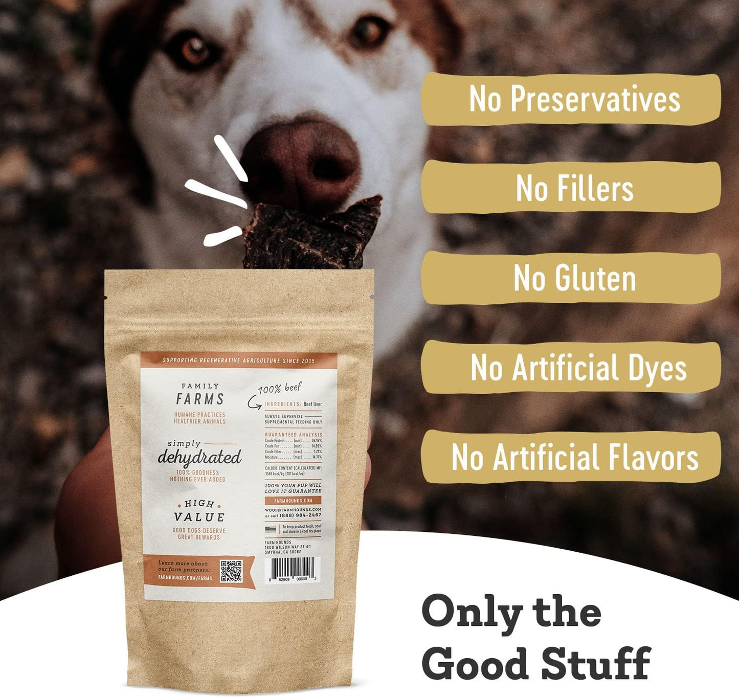 Farm Hounds - Beef Liver - Premium Natural Beef Liver Jerky For Dogs - Made From 100% Humanely Raised Cattle - Organ Treats - Great For Training & Treats - No Added Fillers - Made in USA - 4oz -1 Pack