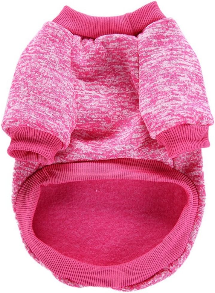 Jecikelon Dog Clothes Dogs Sweater Soft Puppies Clothing Winter Puppy Sweaters Warm Outfit for Dogs Small XXS XS Cat Apparel (Rose red, XS)