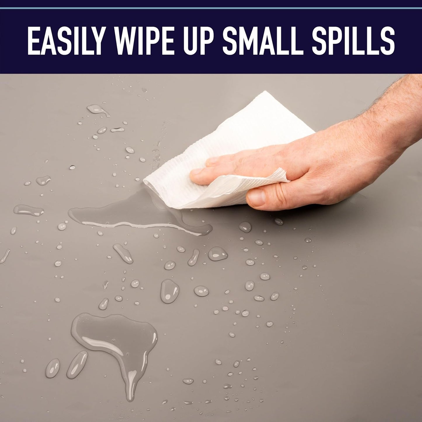 Leash Boss Silicone Pet Feeding Mat with Raised Edge - 20" x 13" Grey - Waterproof Non-Slip Dog Bowl & Water Tray - Spill Containment Lip for Dogs & Cats - Placemats for Cats and Dogs Water Bowl