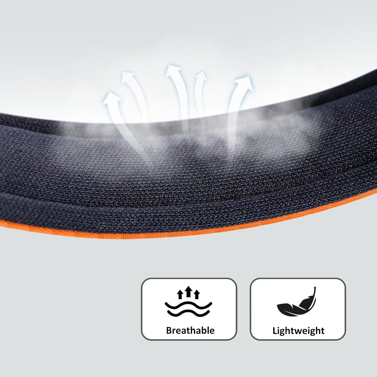 Didog Soft Padded Dog Collars for Medium Dogs, Lightweight and Breathable Dog Collar with Metal Buckle, Orange, L