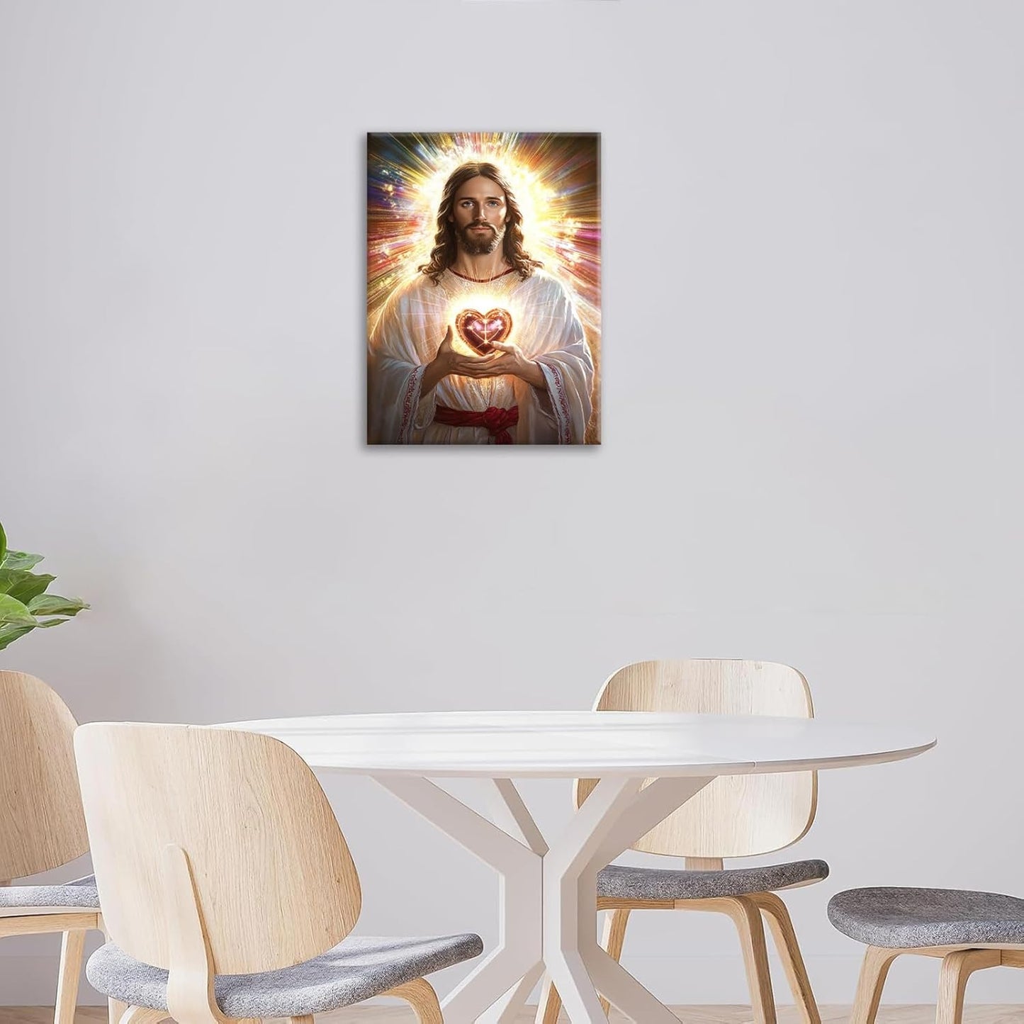 Christian Jesus Wall Art Religion Canvas Wall Decor Prints Framed Painting Jesus Pictures Gifts Artwork for Bathroom Living Dining Church 12"x16"