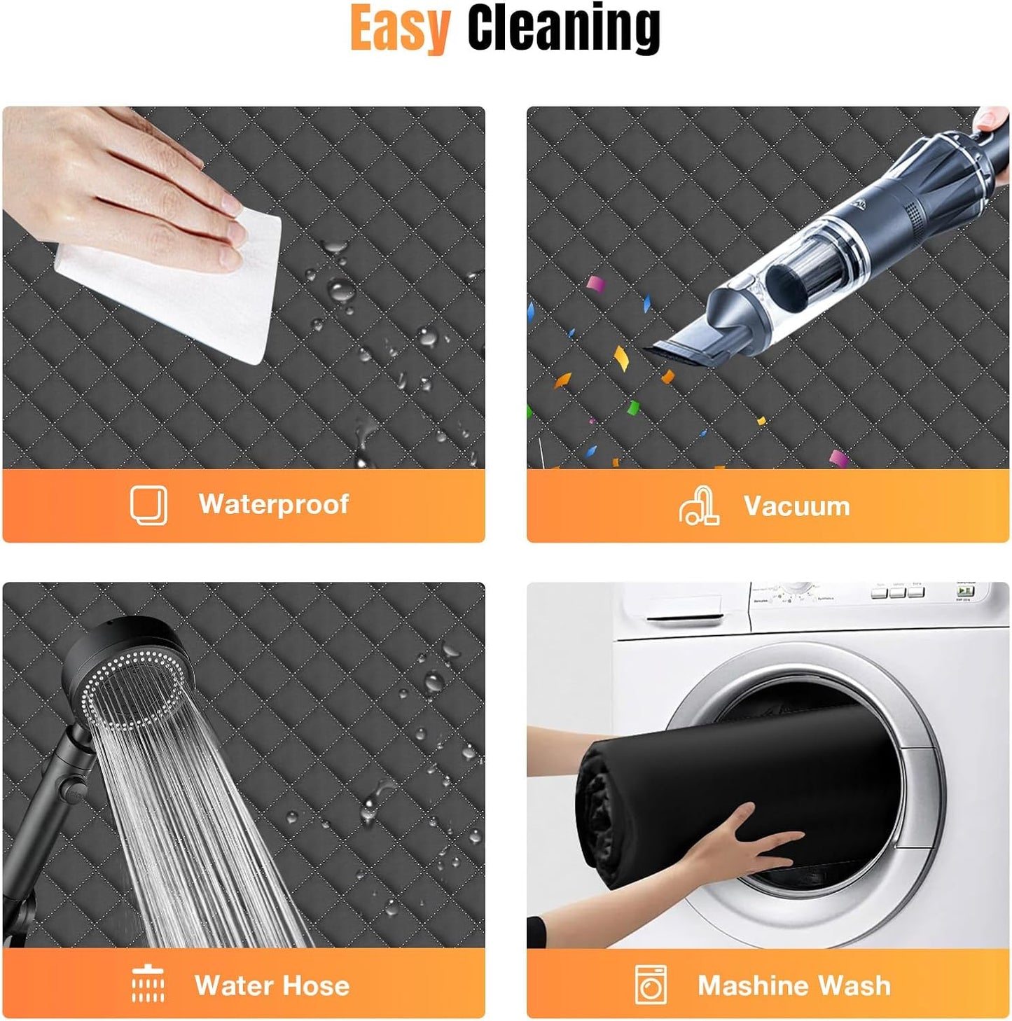 Dog Car Seat Cover for Back Seat, Dog Car Bed Cover with Strong Hard Bottom 4 Panels, Car Back Seat Extender Hammock for Car SUV Truck Black Color