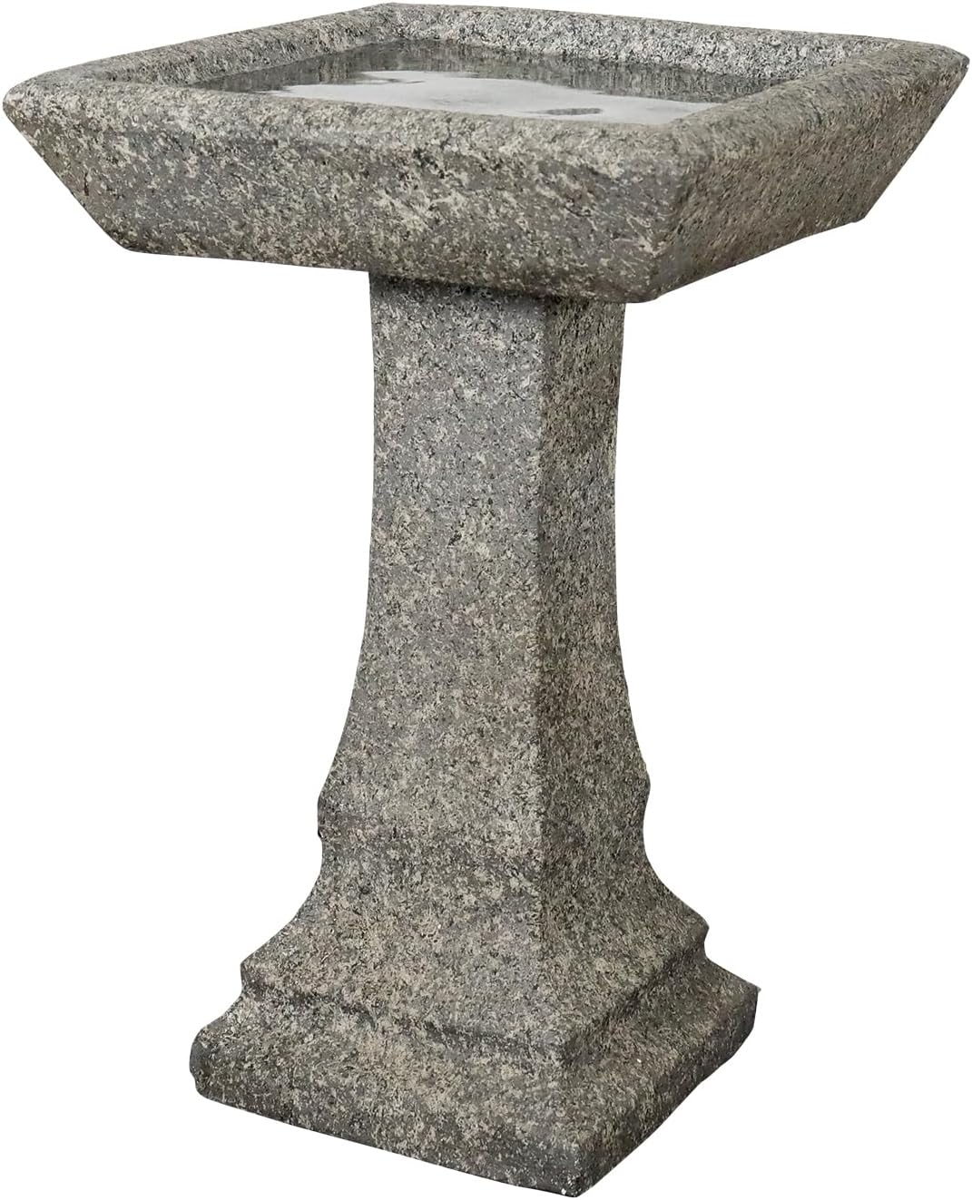 SKYFIRE Freestanding Birdbaths Outdoor - 15”Dia.X 22.8”Tall Concrete Standing Garden Bird Bath Feeder Bowl with Pedestal, Modern Outdoor Birdbath for Patio, Yard, Lawn Decor and Bird Bathing&Feeding