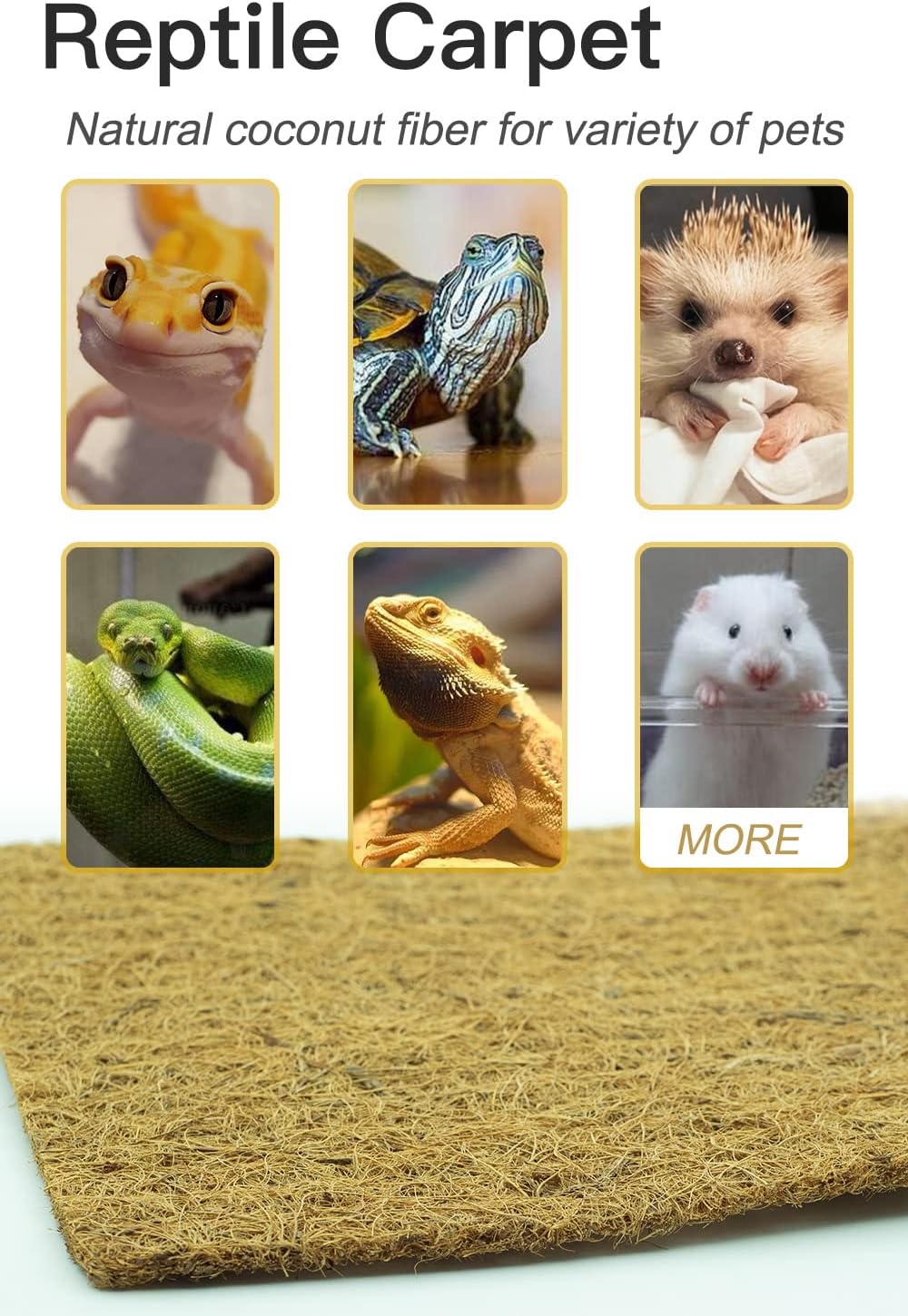 Coco Coir Liner, Yarrdfir 16x40 inch Natural Coconut Liners for planters Flower Basket, Natural Coconut Fiber mat, Garden Decoration, Animal pet pad, Reptile Carpet