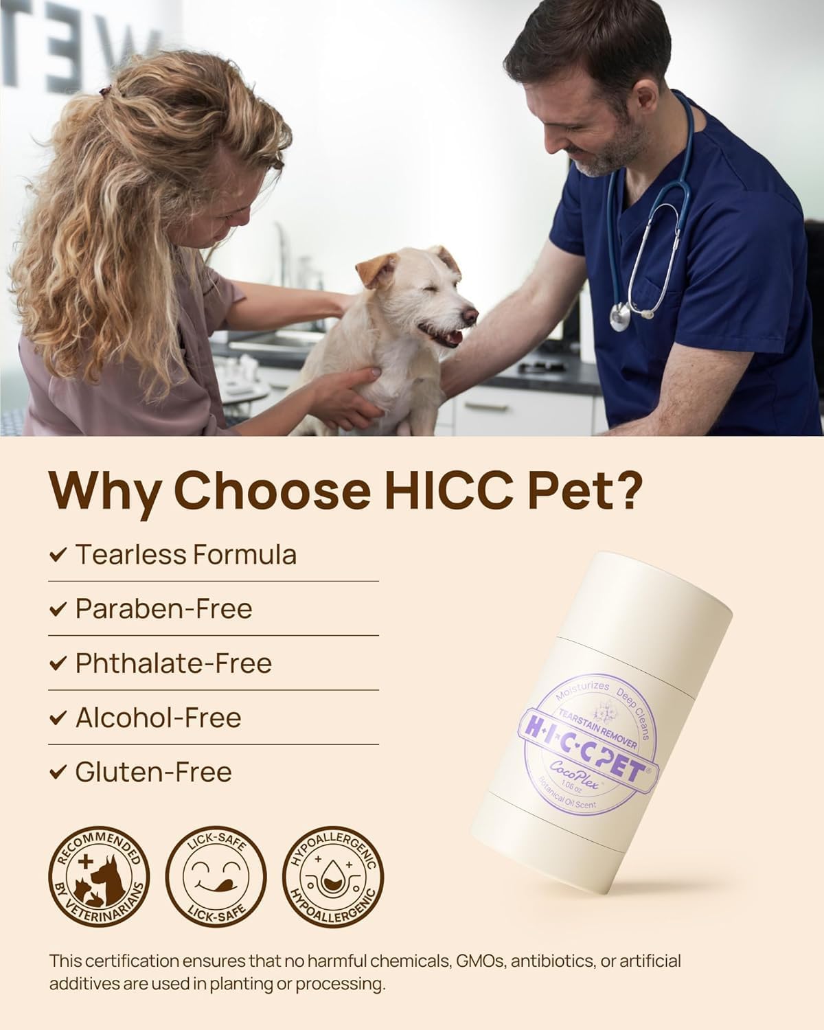 HICC PET Eye Balm for Dogs & Cats, Vet-Recommended Dog Eye Infection Treatment Gently Remove Tear Stain, Debris, Discharge, Crust - Hypoallergenic Pet Eye Cream Cleaner for Wrinkle, Face - 0.53 oz