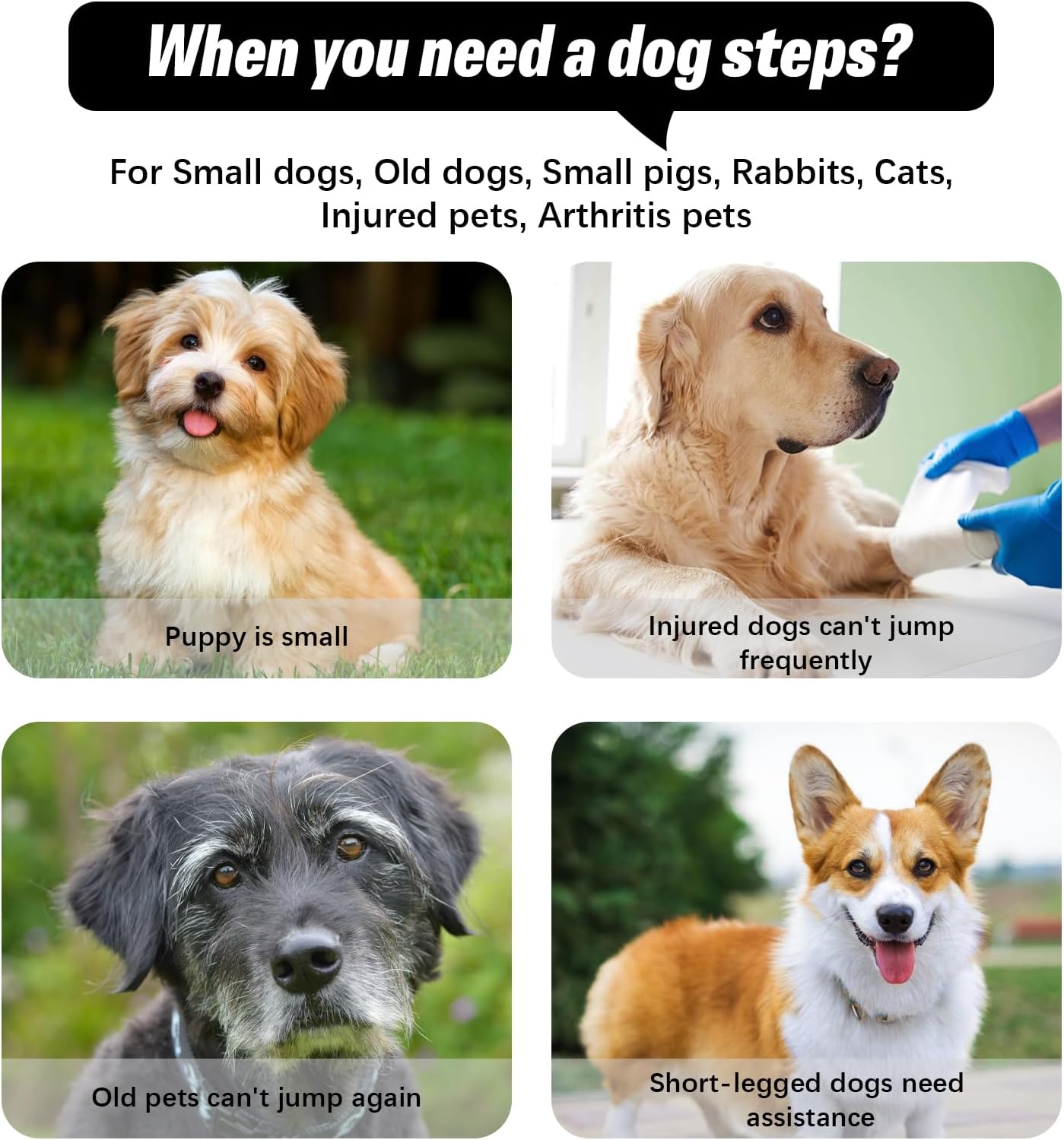 6 Step Dog Stairs&Steps 29 Inches Tall Up to 29-32 Inches High Bed, Dog Ramp Cat Stairs Pet Ladder for Small Medium Dogs, Doggie, Old Cats, Kitty, Grey