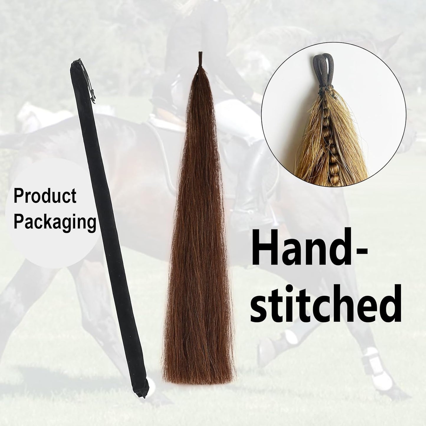 Horse Tail Extensions with Natural Loop Top, Blunt Cut Bottom, 3/8 LB 28-30 Inches Long (red Chestnut)