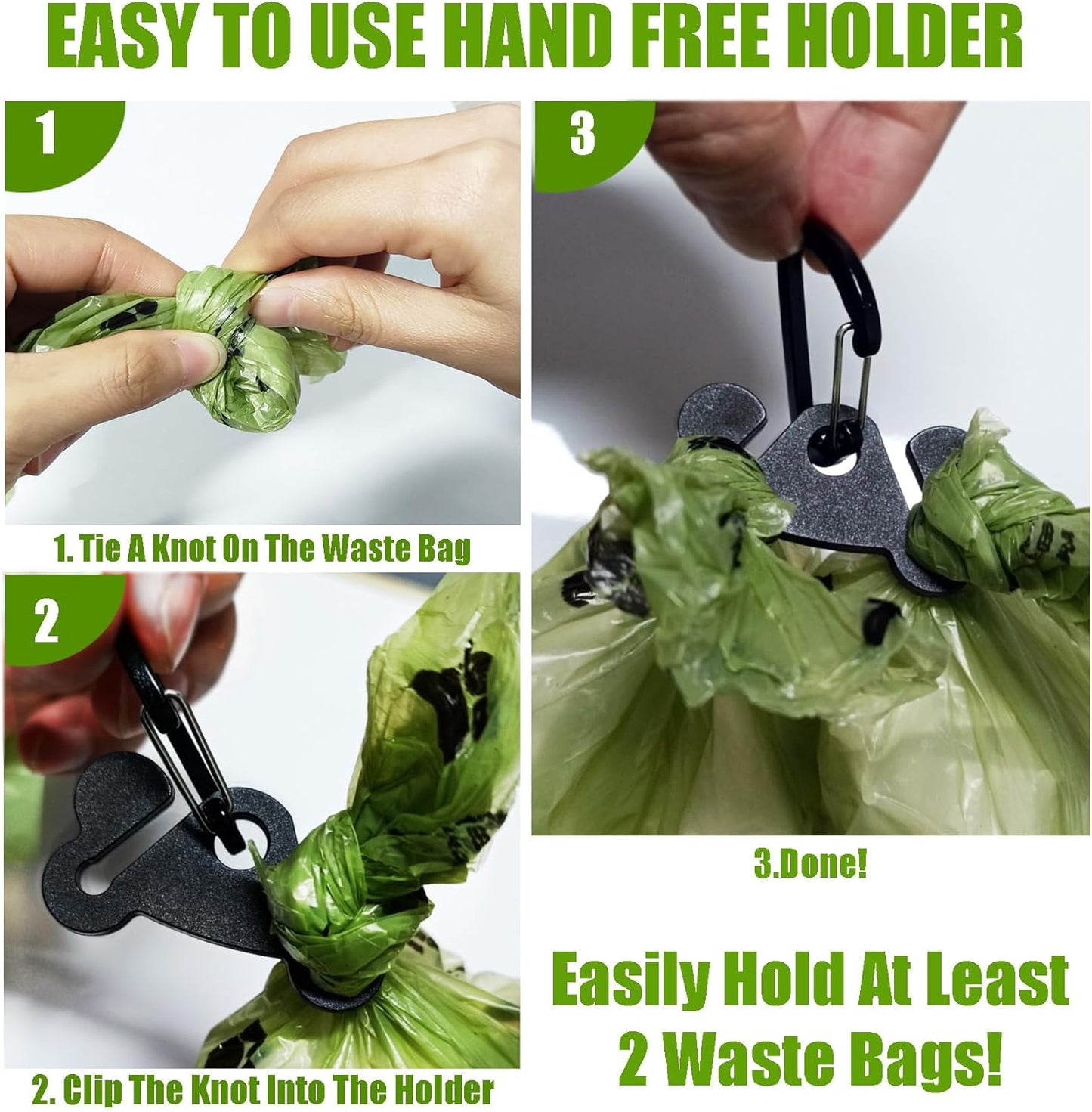 Dog Poop Bag Holder for Leash Attachment Dog Poop Bag Dispenser Dog Waste Bag Dispensers Dog Poop Bag Holders Fit Dog Leash Accessory With Hand Free Holder Carriers (Black) Pink