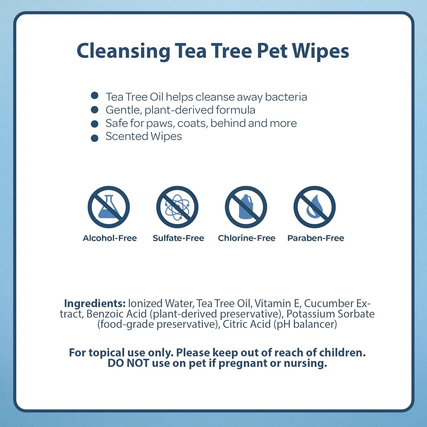 Best Pet Supplies Pet Wipes for Dogs - Dog Wipes Cleaning Deodorizing, for Coats, Ears, Paws - Cleansing Tea Tree, 100 Count
