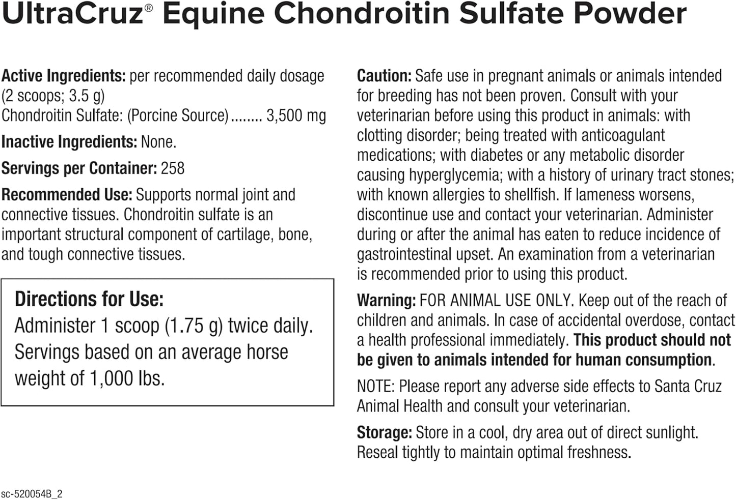 UltraCruz Equine MSM, Glucosamine Sulfate and Chondroitin Sulfate Horse Joint Supplement Bundle, 4 lb Each MSM and Glucosamine, 1 lb Chondroitin, Powders