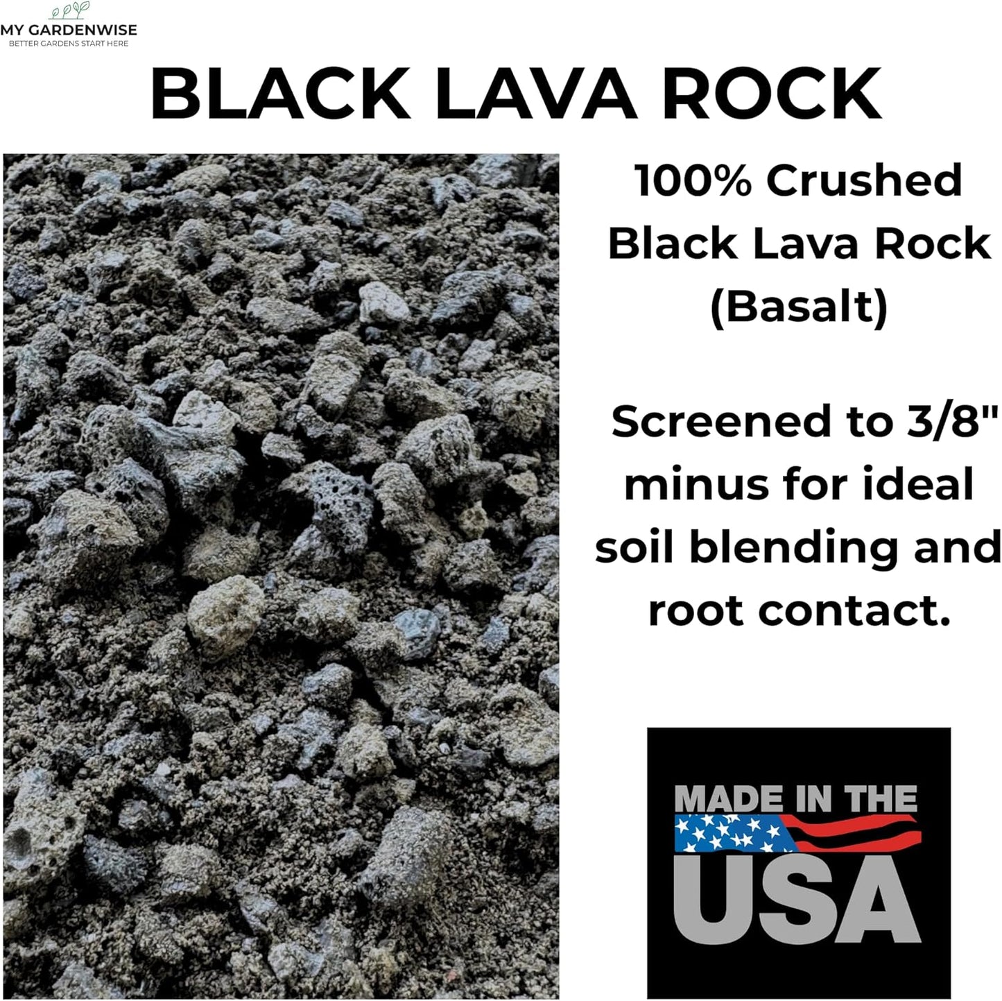 Lava Rocks for Plants (3/8โโ Minus), Natural Black Lava Rocks, Succulent & Terrarium Horticultural Volcanic Rock, Ideal Drainage for Potted Plants, Made in USA (5 qts - 9 lbs)