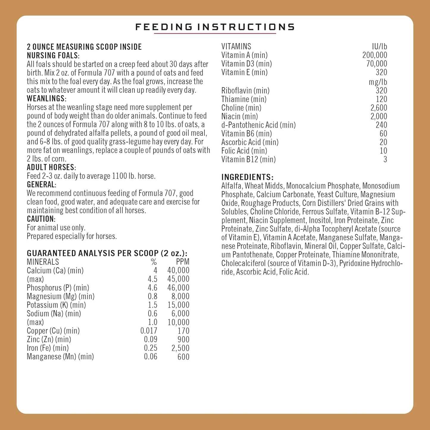 Formula 707 Daily Essentials Equine Supplement, 12 lb Bag – Complete Vitamins and Minerals for Superior Health and Condition in Horses