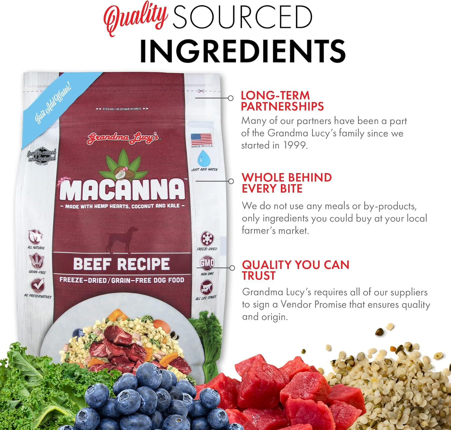 Grandma Lucy's Macanna Beef Dog Food - 8lb