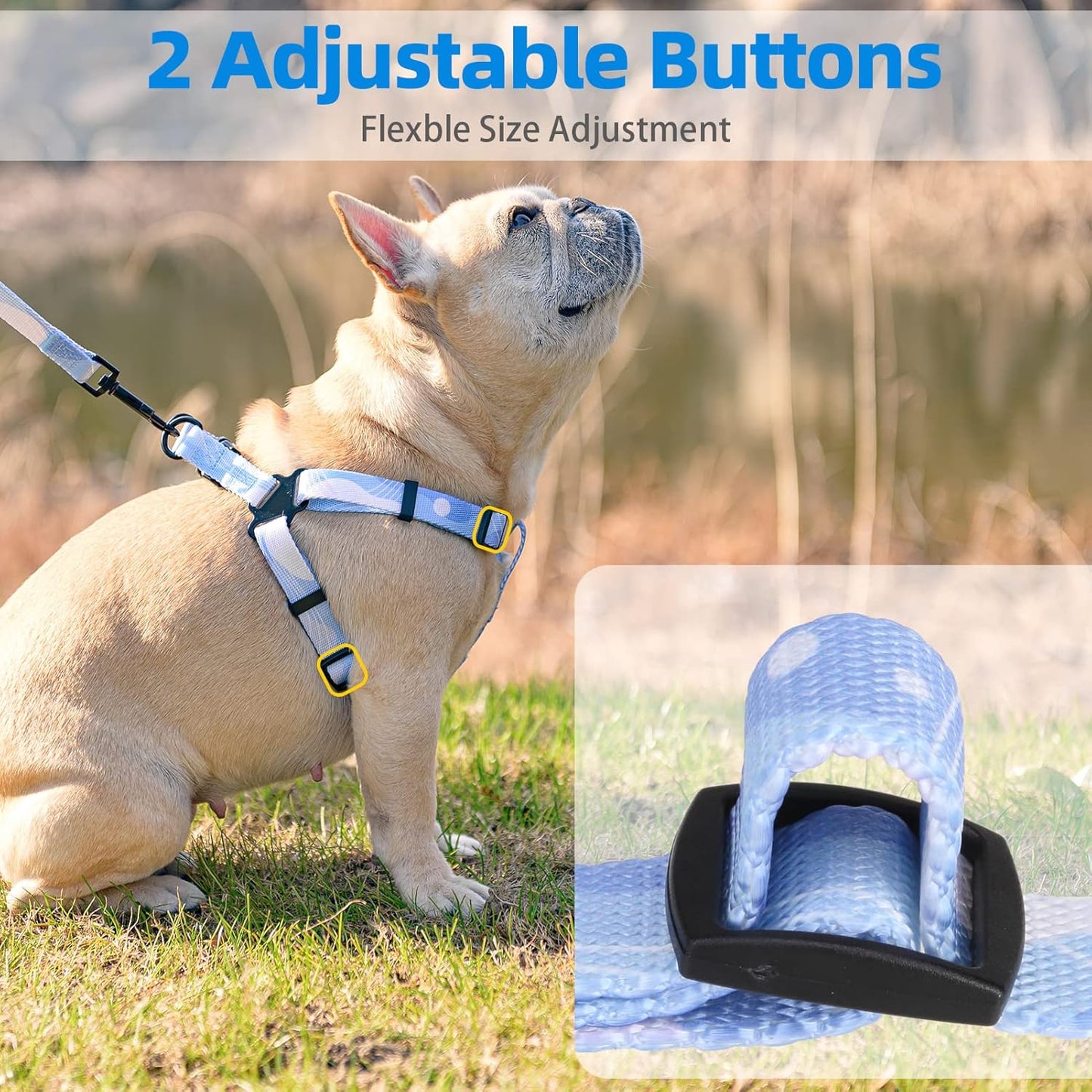 PUPTECK No Pull Dog Harness Soft Adjustable Basic Nylon Step in Puppy Vest Outdoor Walking with Leash Medium