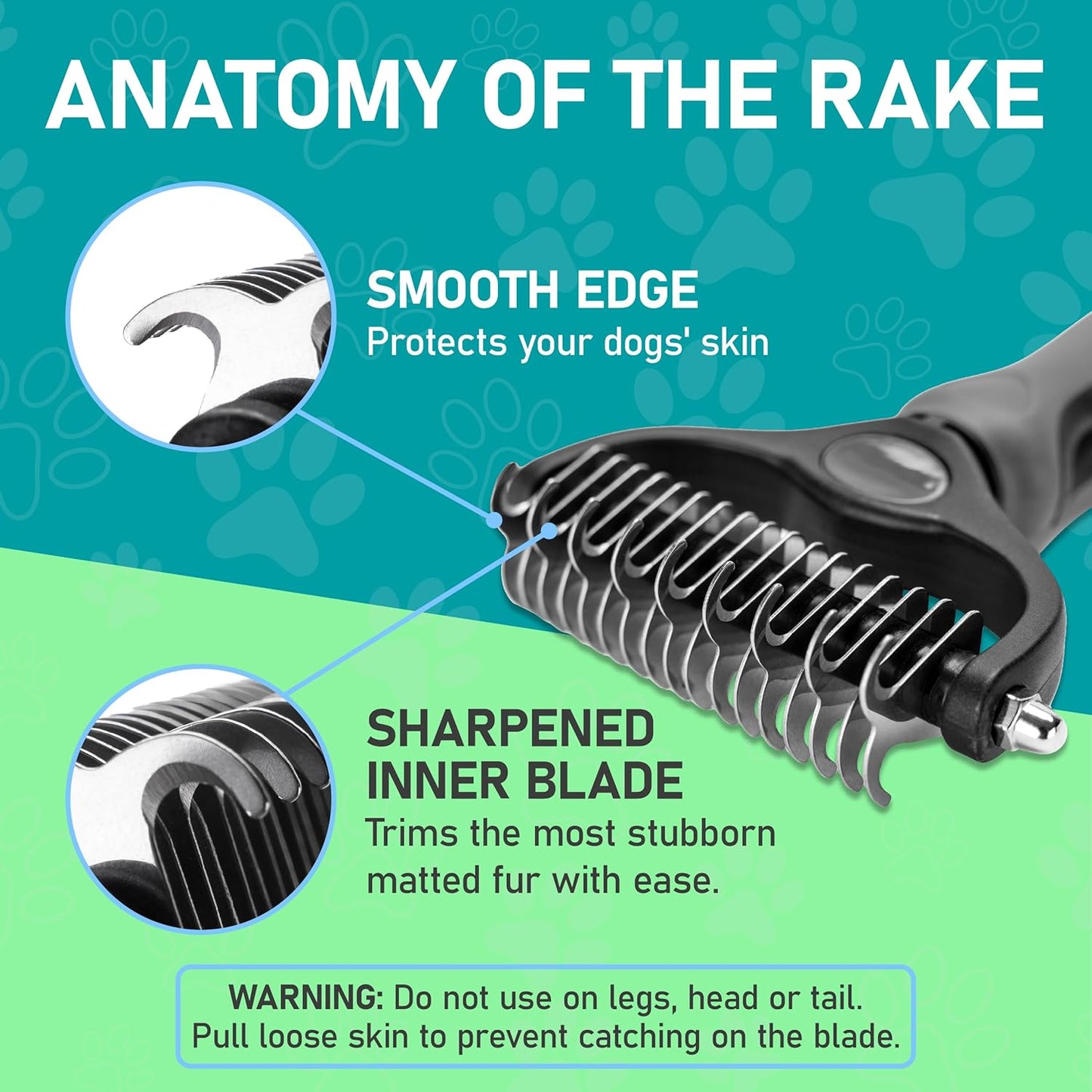 Maxpower Planet Pet Grooming Brush - Double Sided Undercoat Rake for Dogs and Cats, Extra Wide, Reduce Shedding by 95%, Grey