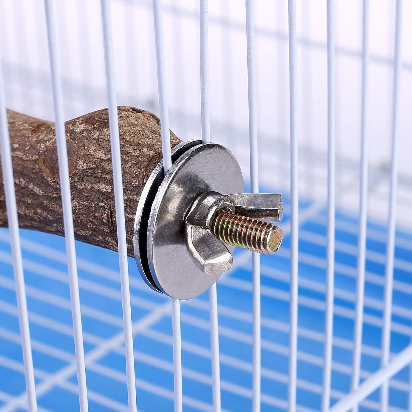 CozyCabin Bird Perch Stand Natural Wood Cage Perch Bird Cage Accessorie Toys Standing Rack for Cockatiels, Parakeets, Macaw, Small Birds Exercise Training