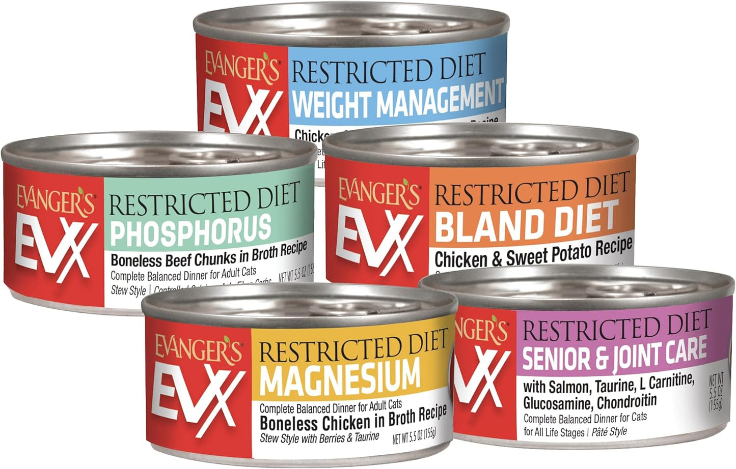 Evanger's EVX Restricted Diet Bland Diet Canned Cat Food – 24 Count, 5.5 oz Each – Chicken & Sweet Potato Recipe with Prebiotics & Postbiotics for Digestive, Microbiome & Gut Health Support