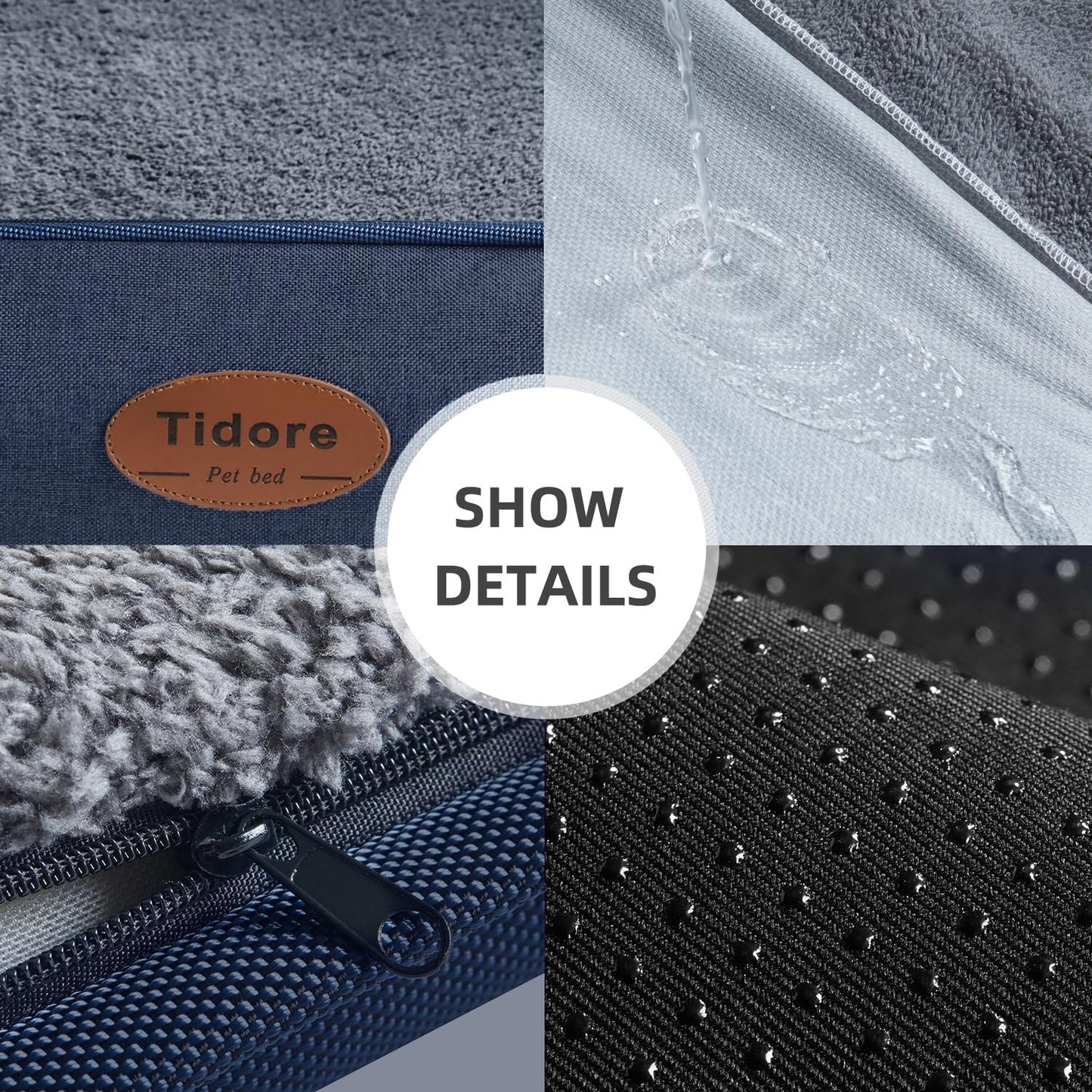 Orthopedic Dog Beds for Medium Dogs, Durable Egg Crate Foam Sofa Dog Bed wit Washable Removable Cover,Waterproof Lining,Pet Bed for Large Dogs (Dark Grey, 31.5" L x 25.2" W x 7" Th)