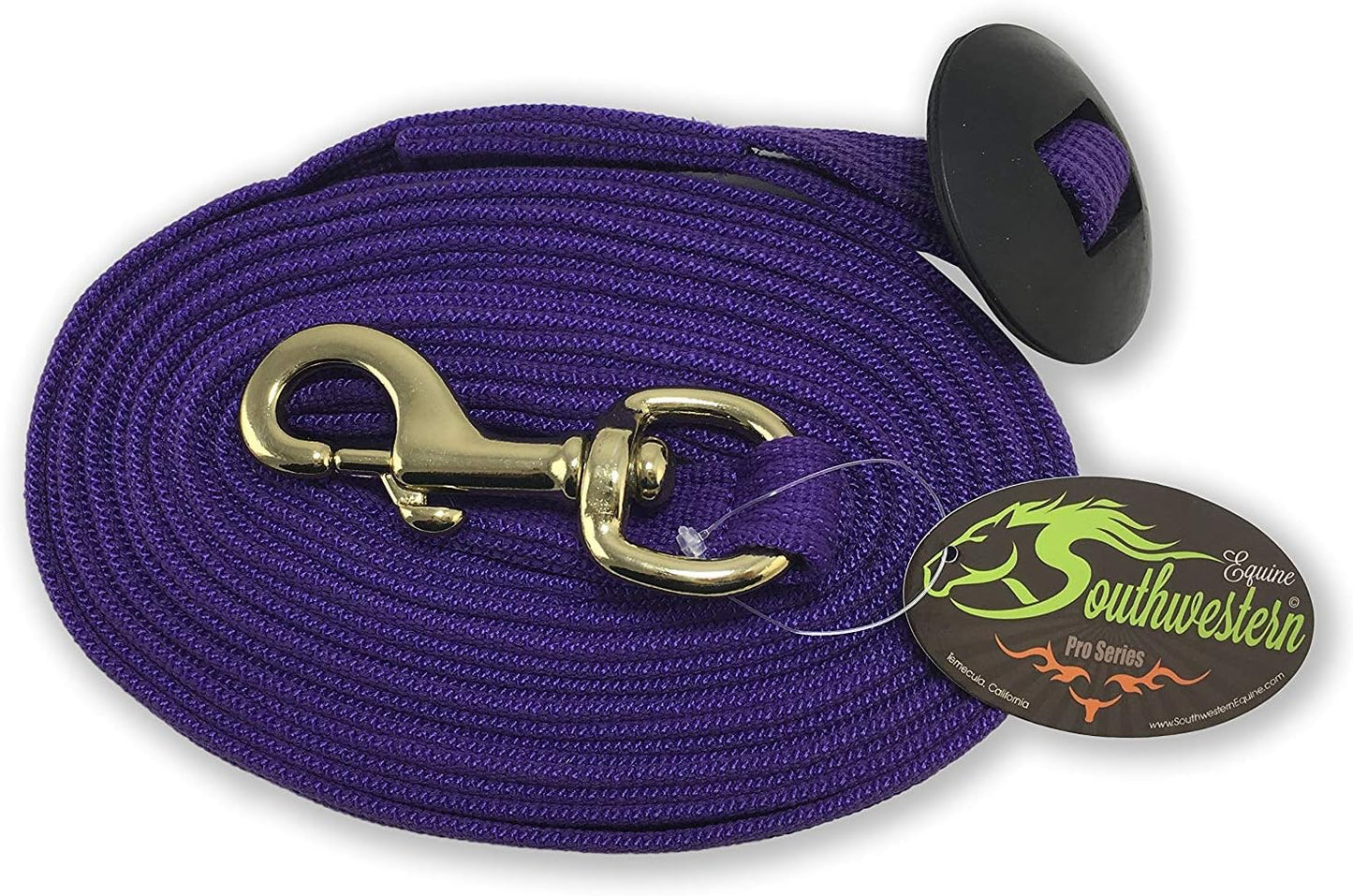 Southwestern Equine Lunge Line for Horses Cotton Horse Lunge Line with Bolt Snap & Rubber Stop (Purple, 24')