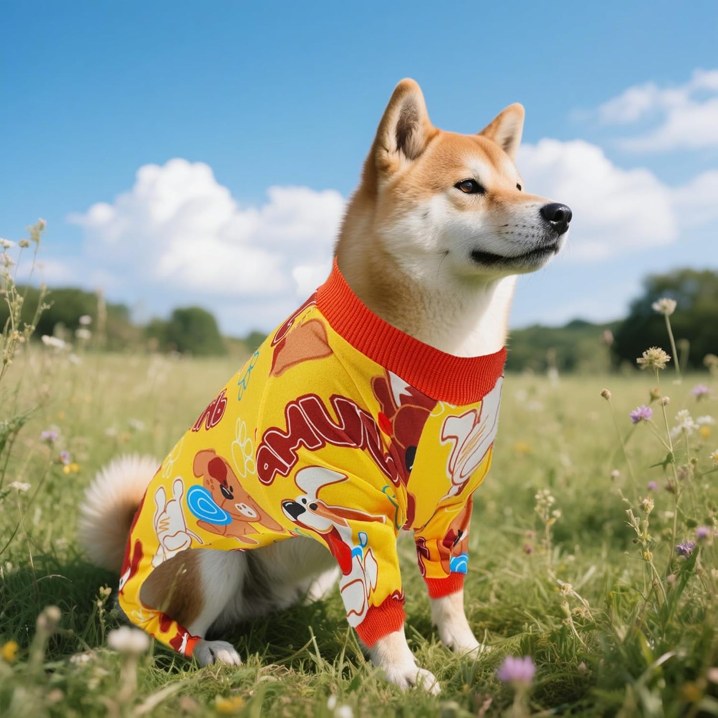 2PCS Dog Pajamas for Small Sized Doggie Pjs Clothes Puppy Onesies Outfits Pet Jammies Boy Girl Male Female Apparel Soft Lightweight Strechy Paw Bone Puppy Print S