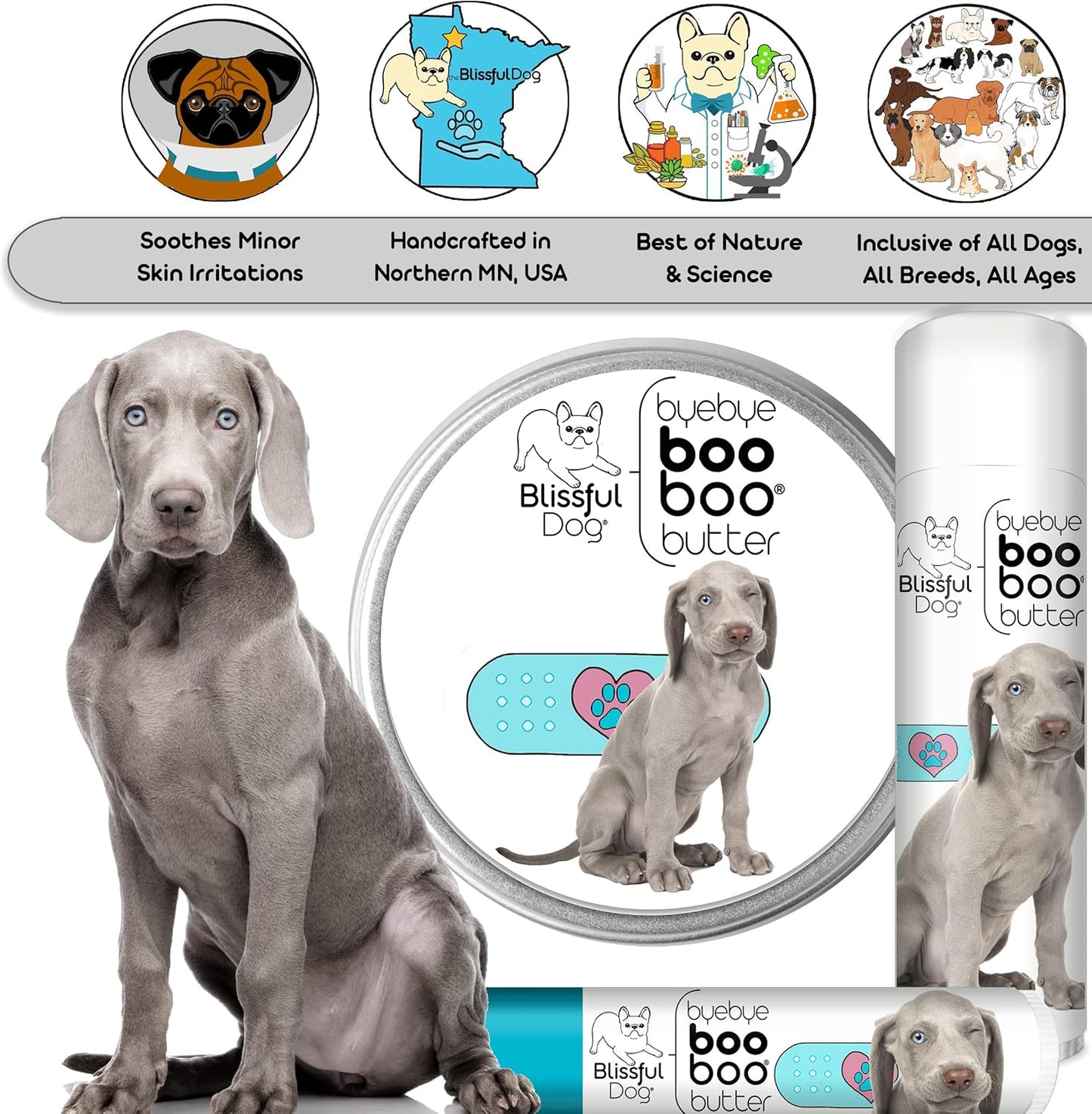 The Blissful Dog Weimaraner Boo Boo Butter, 16 oz.