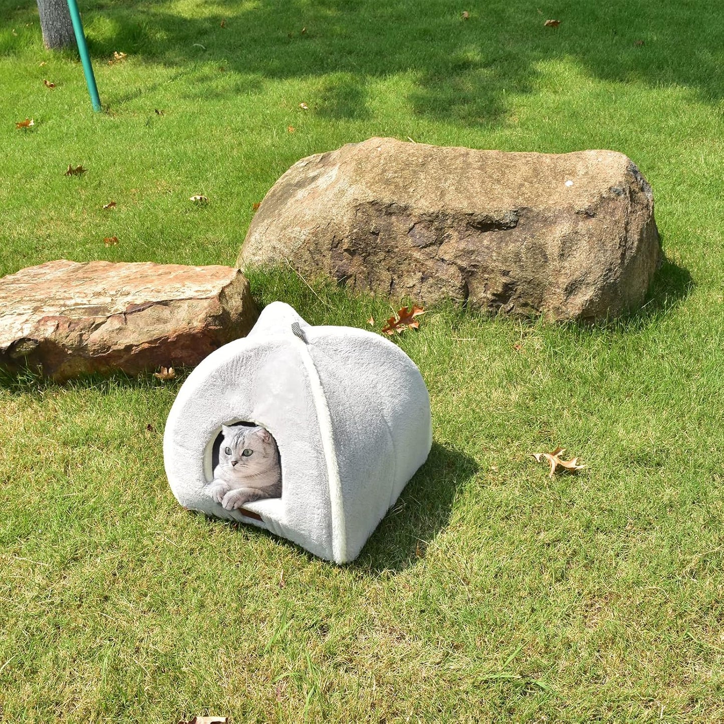 Cat Bed for Indoor Cats - Cat Cave Bed Cat House Cat Tent with Removable Washable Cushioned Pillow, Soft and Self Warming Kitten beds,Cat Beds & Furniture,for Small and Medium Pet Bed.