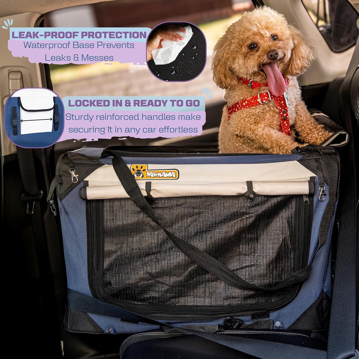 Extra Large Dog Cat Puppy Carrier 20"x13"x13" Foldable Soft Sided Travel Crate Portable Pet Kennel With Cushion Reduces Anxiety Saves Space Easy Vet Visits Secure Triple Entry Mesh Lightweight Durable