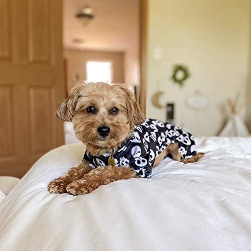 CuteBone Dog Halloween Pajamas Puppy Onesies Small Dogs Soft Pjs Coat Cat Apparel Comfy Pet Christmas Clothes Outfit Doggie Bodysuit P11M