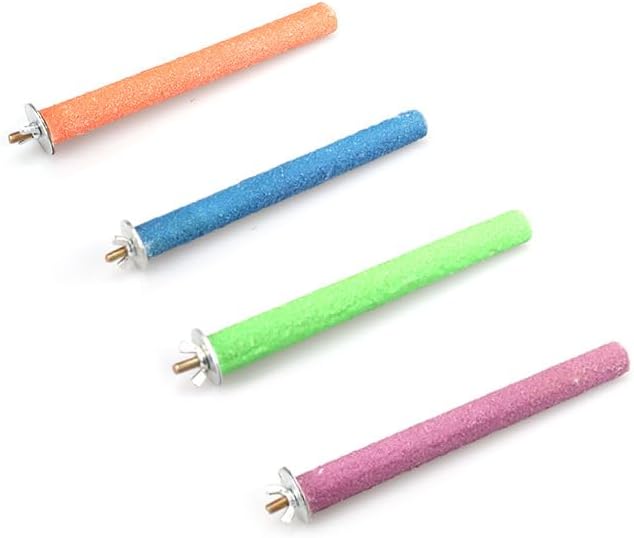1Pc Random Color Bird Perch Stand Toy Wood Parrot Perch Stand Grinding Claw Sticks Sanded Surface Cage Toy for Parakeets Finches Parakeet Toys，Birdcage Accessories, Bird Perches