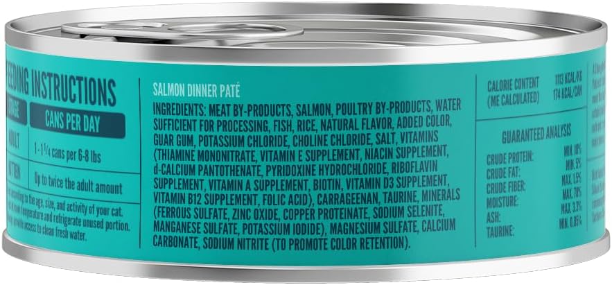 A Strong Heart Canned Wet Cat Food, Salmon Dinner Paté - 5.5 oz Cans (Pack of 24), Made in The USA with Real Salmon