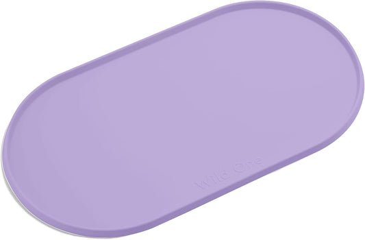 Wild One - Dog & Cat Placemat for Food & Water - Silicone, Non-Slip, Non-Toxic - Great for Travel - Standard (Lilac)