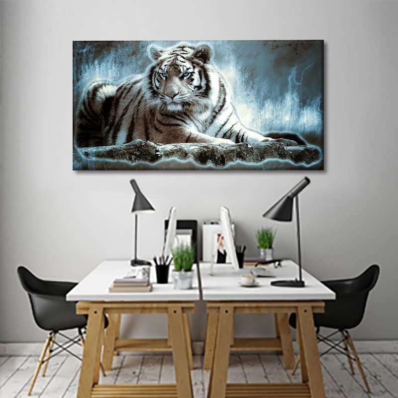 Yxbhhym Large Animals Canvas Wall Art Tiger Wall Picture Prints Poster Painting Framed Tiger Artwork for wall Bedroom Living Room Home Decorations Office Wall Decor-20x40inches