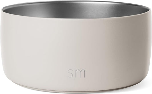 Simple Modern Stainless Steel Pet Water Bowl for Dogs & Cats | Reusable Insulated Stainless Steel Food Bowls for Dog Cat | No Tip No Slip BPA Free | Bentley Collection | Large (64oz) | Almond Birch