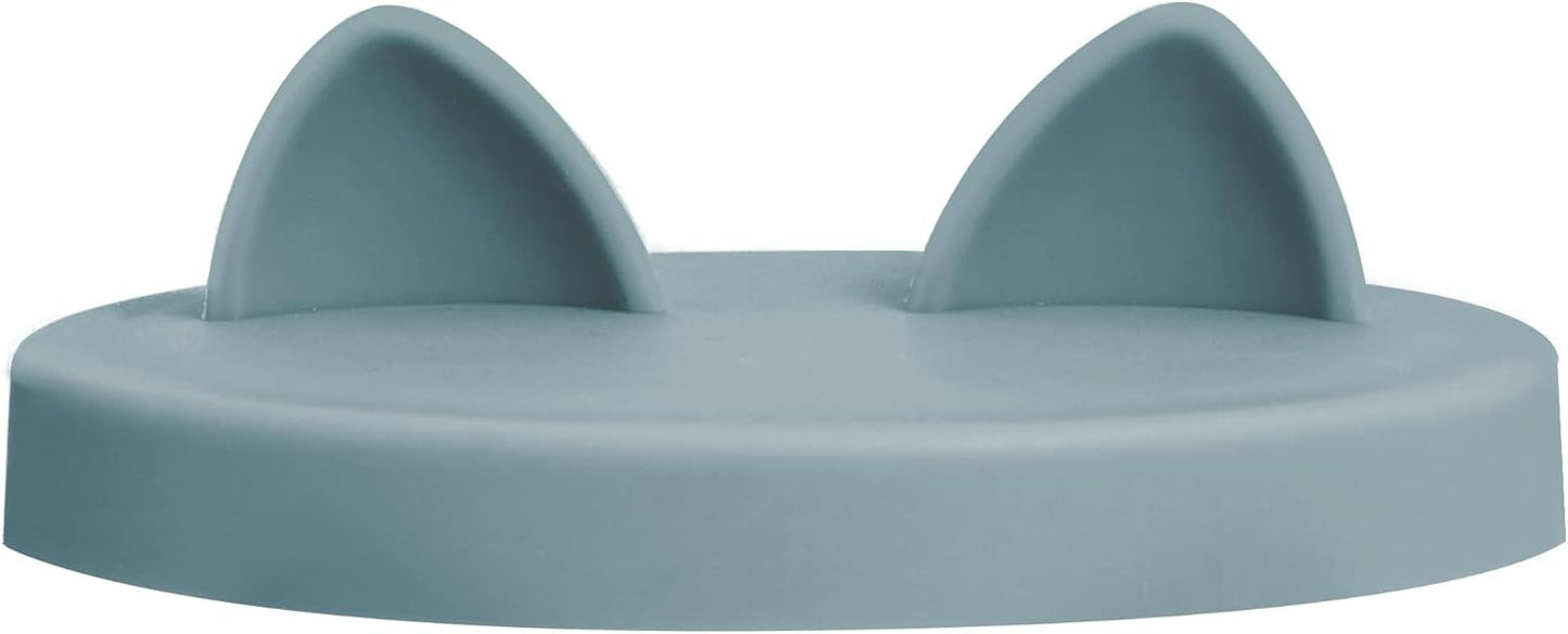 OHMO 2 Pack Cat Food Can Lids, Small Size (3 oz) Silicone Pet Food Can Lids Covers for 2.5 oz Cat Food Cans, Light Blue
