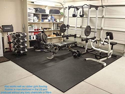 American Floor Tiles - Heavy Duty Stall Tiles - Stable/Horse Tiles - Thick, Durable Rubber Flooring Solid Black 6' x 6' Set of 1/2" Thick - 2' x 2' Tiles (9 Tiles Total)