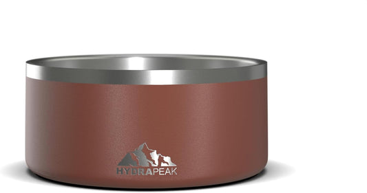 Hydrapeak Dog Bowl; Non Slip Stainless Steel; Water and Food Dish; Large Sized and Small Dogs; 32oz 64oz; Multiple Sizes | 8 Cup | Gingerbread