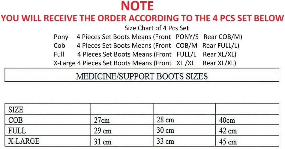 Horse Medicine Brushing Boots Leg Wraps Protection Gear Set of 2 and Set of 4 in 14 Colors