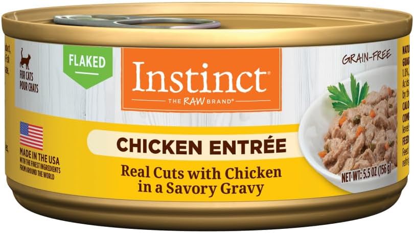 Instinct Flaked Entrée Wet Canned Cat Food - Chicken, 5.5 oz. Cans (Pack of 12)