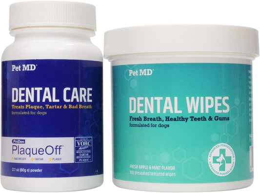 Pet MD Proden PlaqueOff & Dental Wipes for Dogs