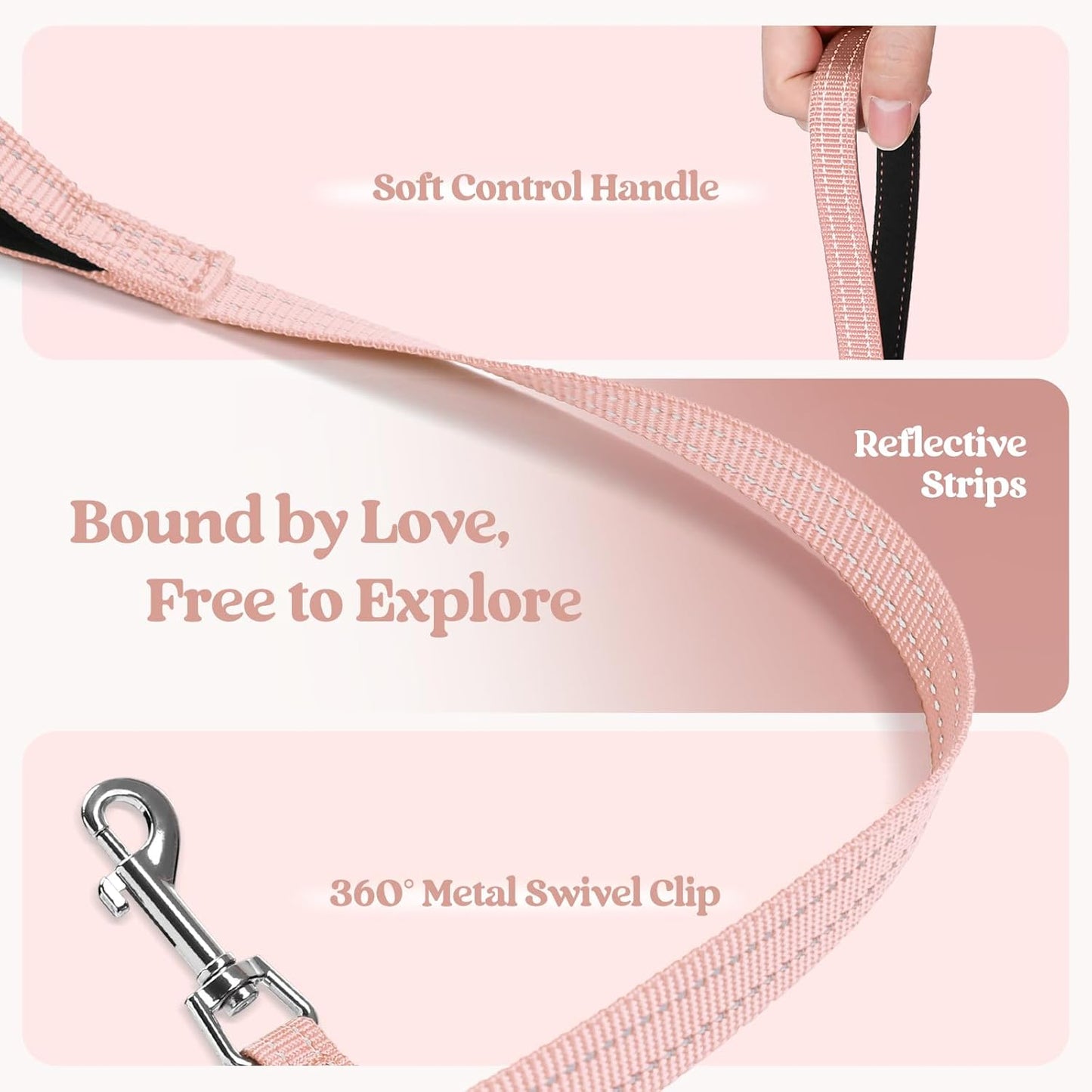 rabbitgoo Dog Harness Small Sized and Leash Set, Step in Soft Light Puppy Vest, Breathable Mesh Pet Harness, Reflective for Safe Outdoor Walking, Pink M