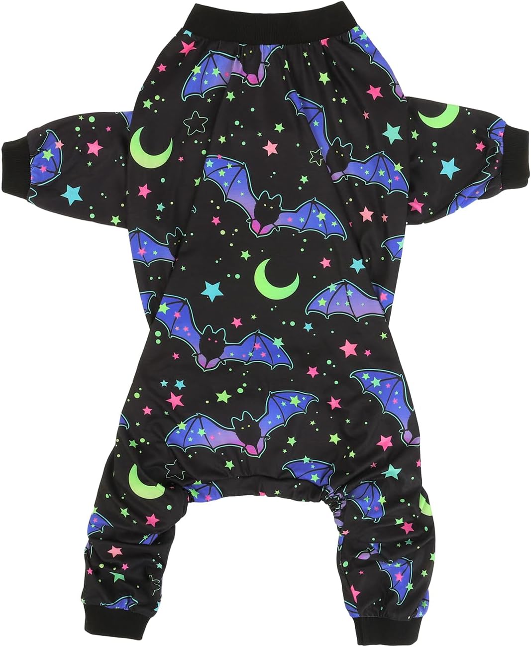 HDE Dog Pajamas One Piece Jumpsuit Lightweight Dog PJs Shirt for M-3XL Dogs Starry Bats - S
